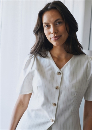 Jules summer stripe bluse Taupe Stripe Neo Noir 